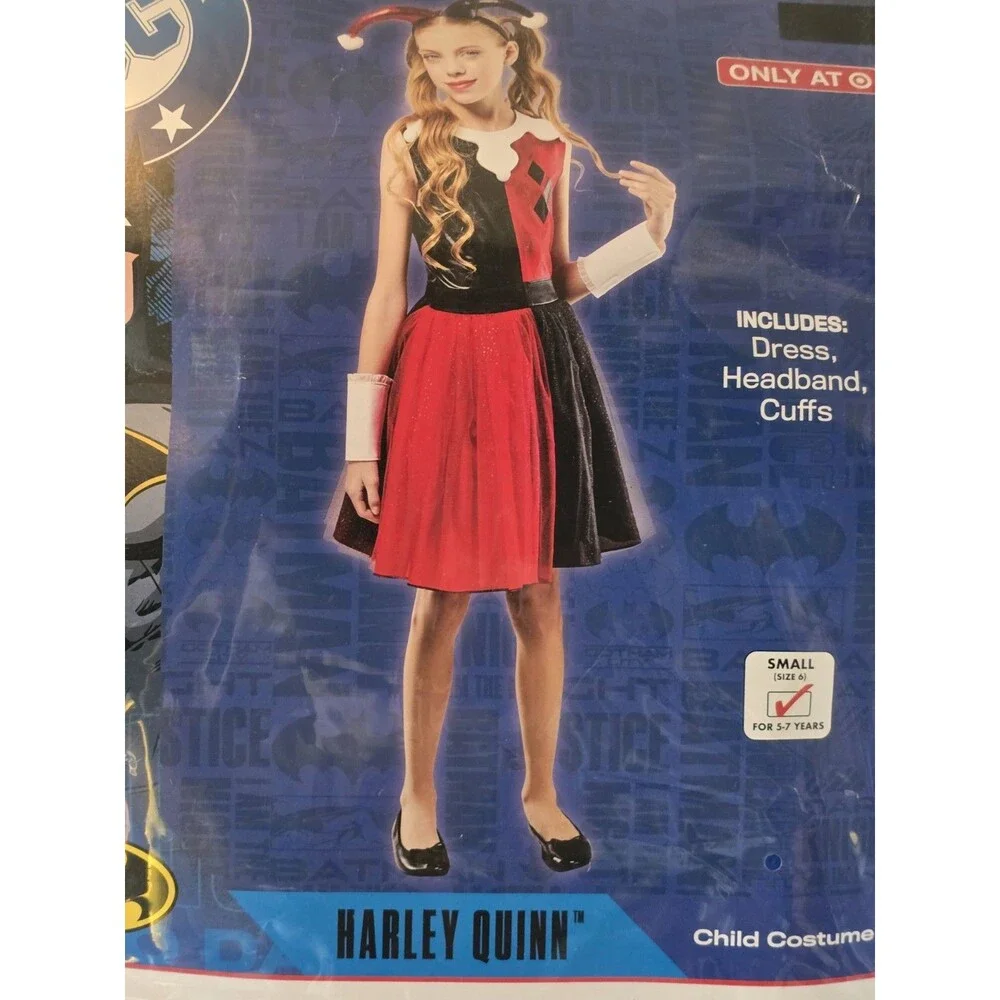 Rubie's DC Harley Quinn Girls Halloween Costume Size Small S 6 5-7 Years New C8